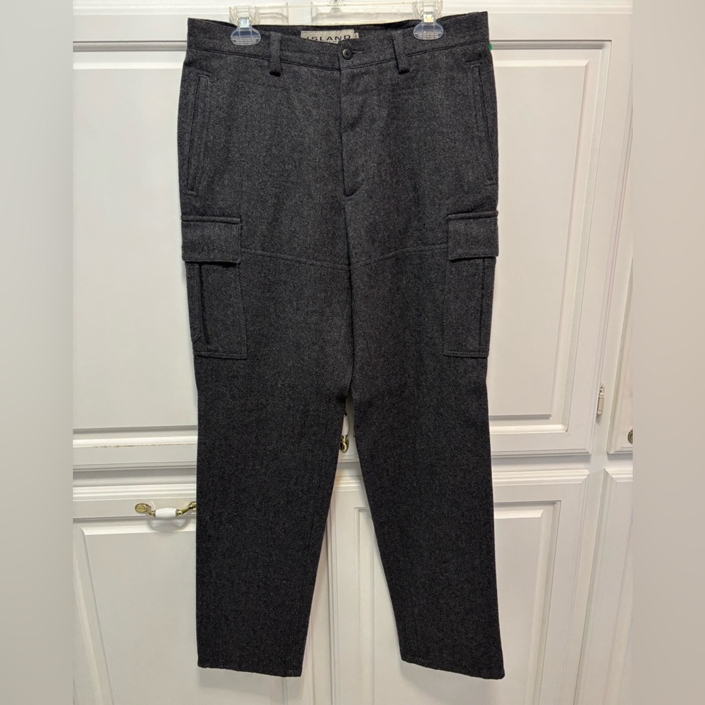 Vintage Island Sporting Goods Gray Wool Cargo Winter Pants Men’s Size 34